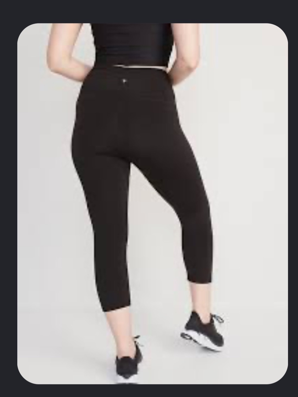 Old Navy Leggings - black Powerpress high waisted cropped active